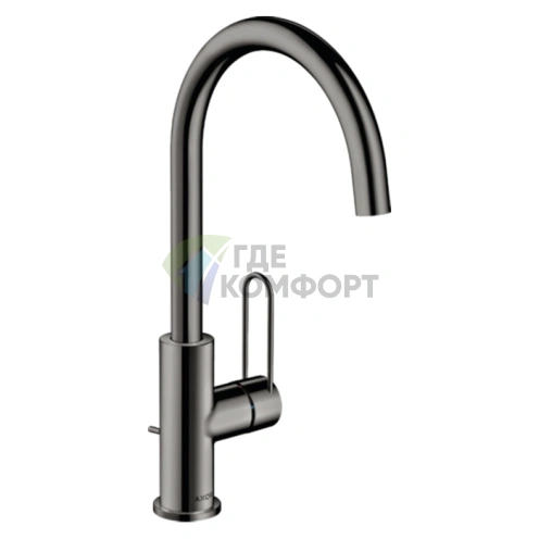 Смеситель для раковины AX Uno 240: полированный черный хром (38036330) - фото 1