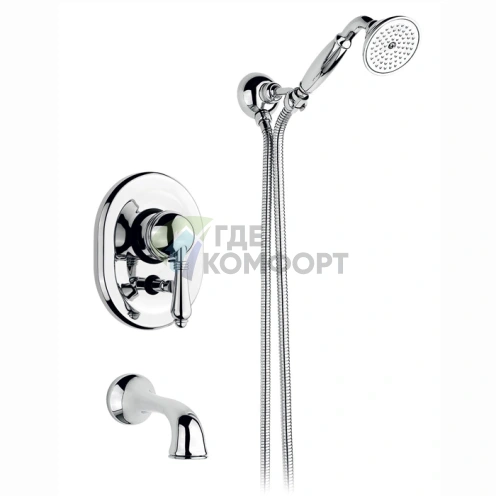 Смеситель для ванны Nicolazzi El Capitan: встраиваемый однорычажный с ручным душем и компактным изливом (3400CR75) - фото 1