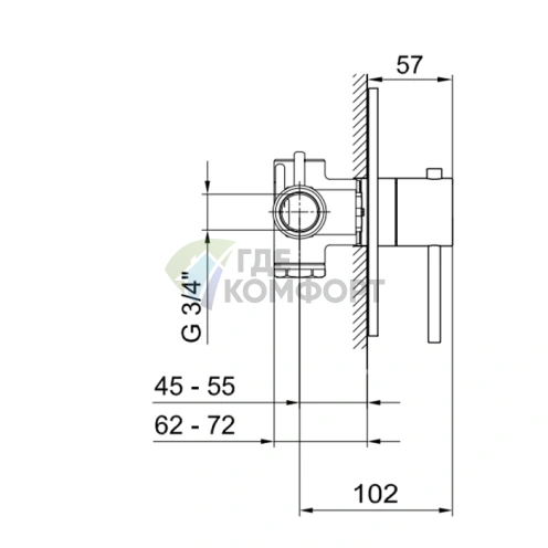 Термостатическая картридж Fantini для душевого смесителя (1 источник, 3/4) (19 00 3900A) - фото 2