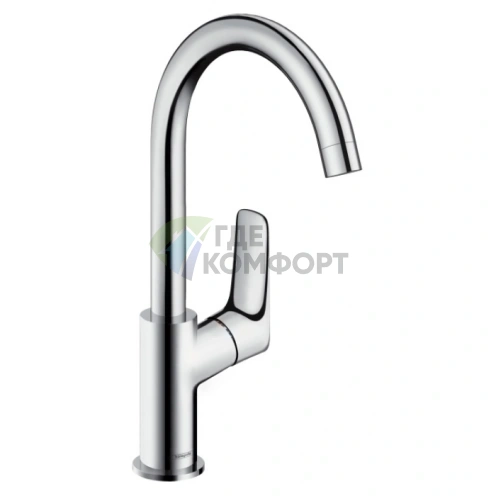 Смеситель для раковины Hansgrohe Logis с донным клапаном и поворотным изливом, хром (71130000) - фото 1