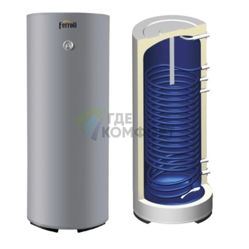 Бойлер косвенного нагрева Ferroli Ecounit N 150-1C (без ТЭНа) - фото 1