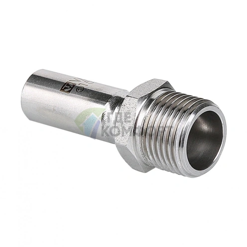 Пресс-вставка с наружной резьбой 15 мм х 1/2 из нержавеющей стали VTi.906.I.001504 VALTEC (ВАЛТЕК) - фото 1