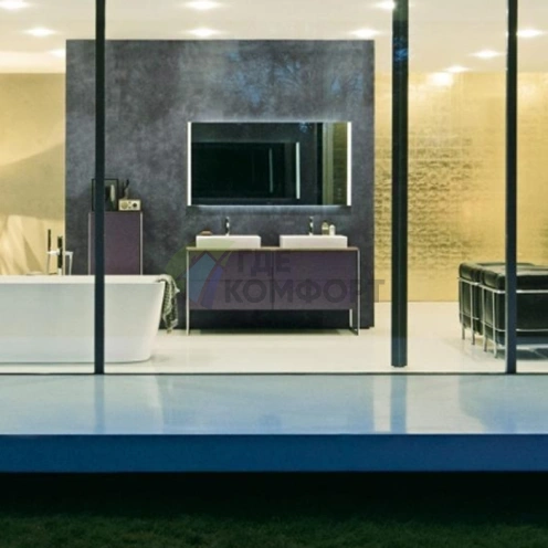 База на ножках Duravit XSquare для 2 раковин 1400 мм с 4 выдвижными ящиками, цвет темно-лиловый шелковисто-матовый (XS4926B9494) - фото 1