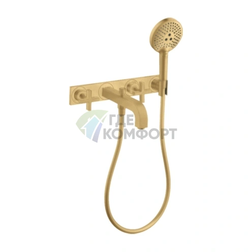 Смеситель для ванны AX Citterio в элегантном шлифованном золоте (39441250) - фото 1