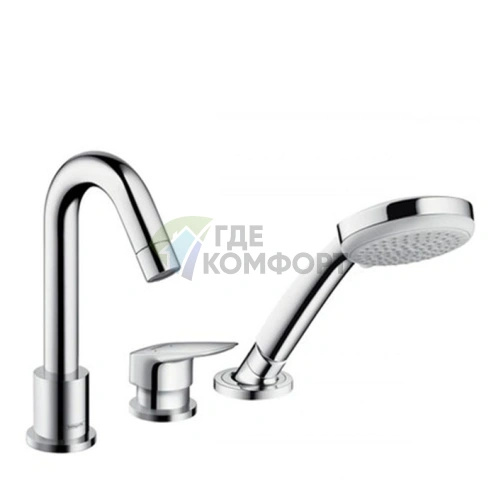Смеситель для ванны Hansgrohe Logis с ручным душем и компактным изливом (71310000) - фото 1