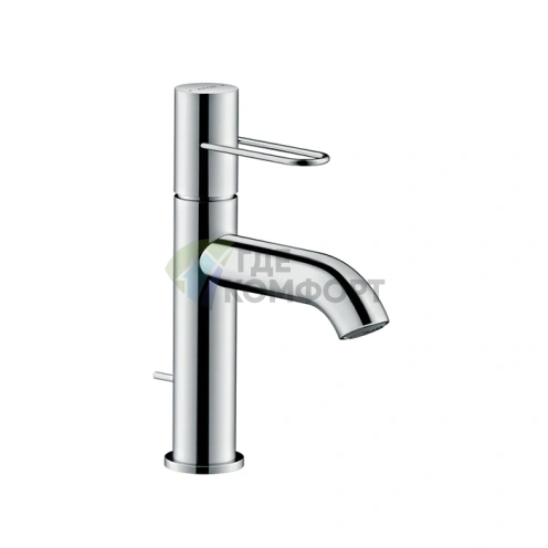 Смеситель для раковины AX Uno с донным клапаном, высокий излив 130 мм, хром (38023000) - фото 1