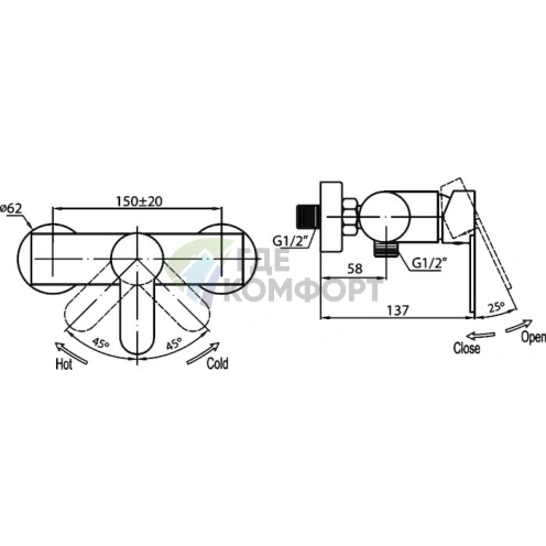 Стильный и функциональный смеситель для душа Cezares Laconico C D 01 - фото 2