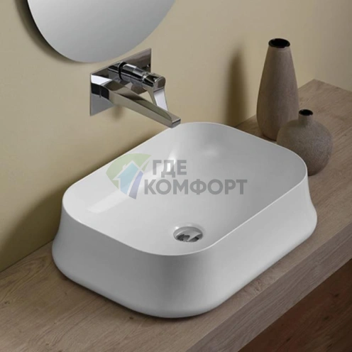 Раковина накладная SIMAS Sharp 60x42 см с отверстием под смеситель - фото 1