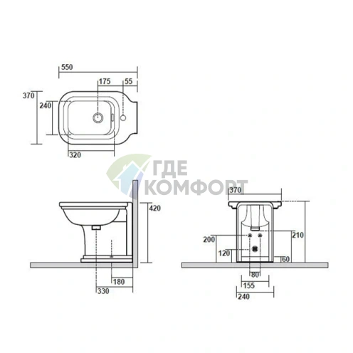 Крепление вертикальное KERASAN для напольных унитазов и биде, хром (760390) - фото 2