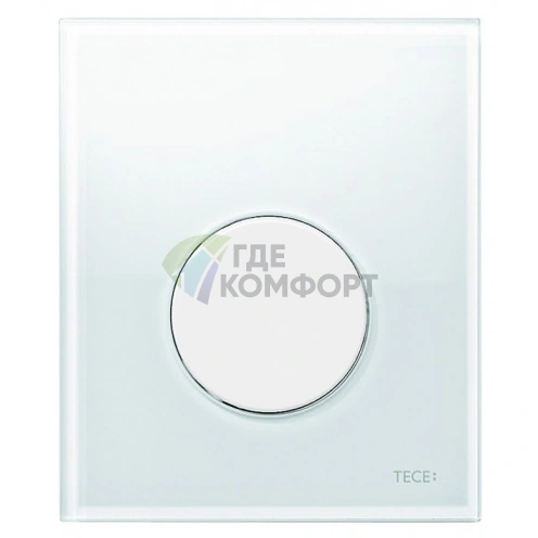Кнопка смыва TECE Loop Urinal 9242650 для писсуара, белое стекло - фото 1