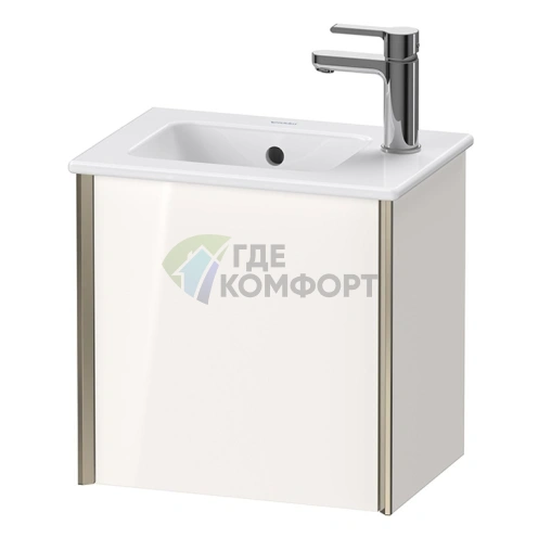 Тумба подвесная Duravit XViu для раковины 072343, 1 дверь (петли справа), белый глянцевый/champagne matt (XV4024RB122) - фото 1