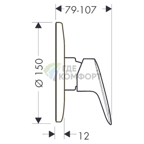 Смеситель для душа Hansgrohe Logis 71606000 с верхним подключением - фото 2