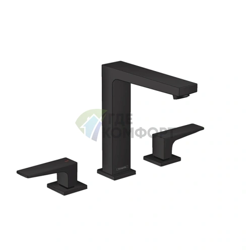 Смеситель для раковины Hansgrohe Metropol 160, 3 отверстия, черный матовый (32515670) - фото 1