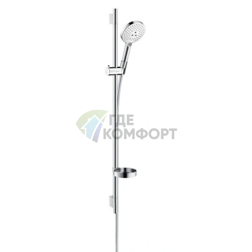 Душевой набор HG Raindance Select S: ручной душ с 3-струйными режимами, белый/хром (26631400) - фото 1