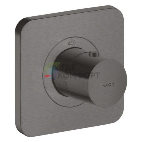 Встраиваемый термостат для душа AX Citterio E 12x12, шлифованный черный хром (36702340) - фото 1