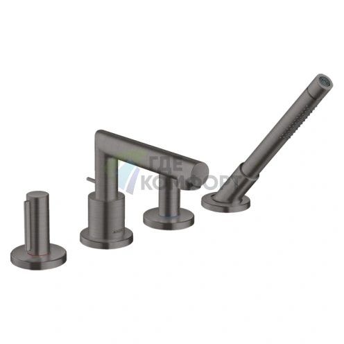 Смеситель AX Uno Zero для ванны: шлифованный черный хром (45444340) - фото 1