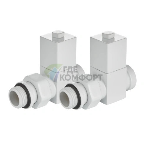 Набор дизайн-вентилей Royal Thermo CUBE 1/2 белый, RTE 56.0005, НС-1422574 - фото 4