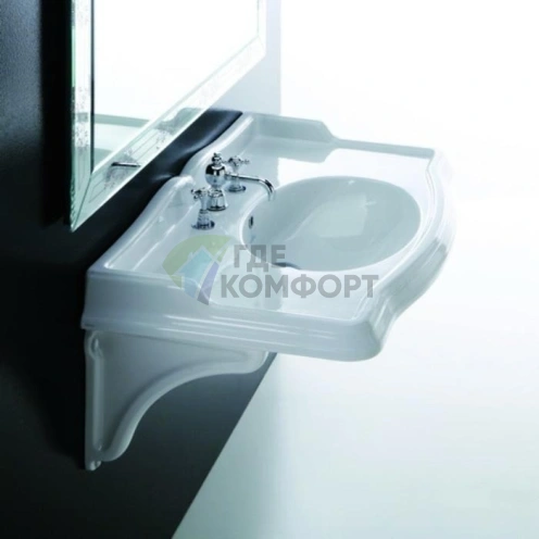 Раковина SIMAS Arcade 90, 90x56 см, с 3 отверстиями (2отв. выбитых вручную), цвет: белый - фото 1