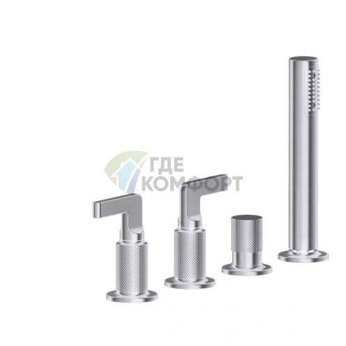 Смеситель для ванны GESSI INCOSO с ручным душем и функцией наполнения через слив-перелив, цвет Finox (58043#149) - фото 1