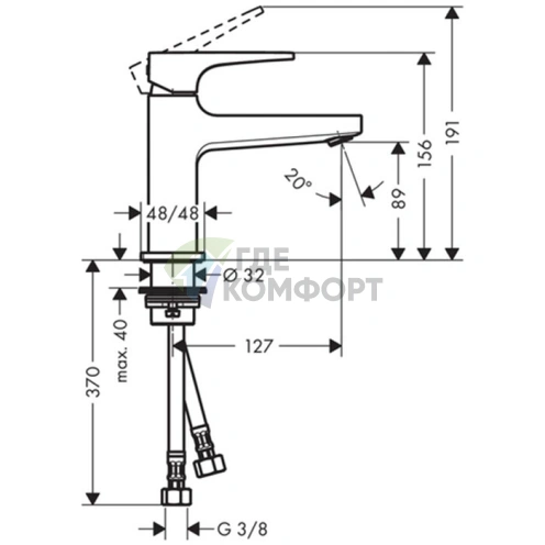 Смеситель для раковины Hansgrohe Metropol 100 с донным клапаном Push-open, хром (74500000) - фото 2