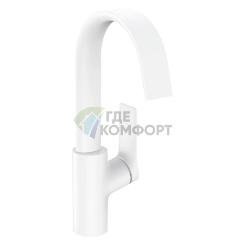 Смеситель для раковины Hansgrohe Vivenis: поворотный излив 210 мм, матовый белый, без донного клапана (75032700) - фото 1