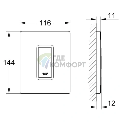 Кнопка смыва для писсуара Grohe Skate Cosmopolitan 38784SD0 - фото 2