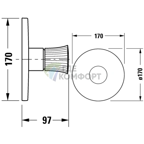 Смеситель для душа Duravit White Tulip встраиваемый, с обратным клапаном, хром (WT4210010010) - фото 2