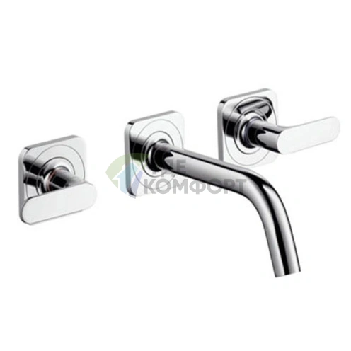 Смеситель для раковины AX Citterio M встраиваемый, 3 отверстия, незапираемый донный клапан, хром (34313000) - фото 1