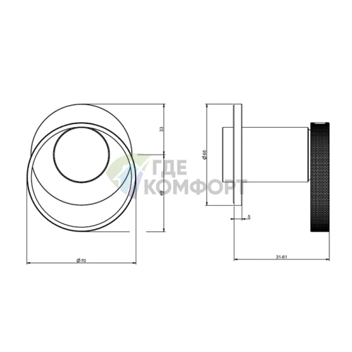 Смеситель Gessi Anello: встраиваемая модель с одним рычагом и выходом, цвет Black XL (63409#299) - фото 2