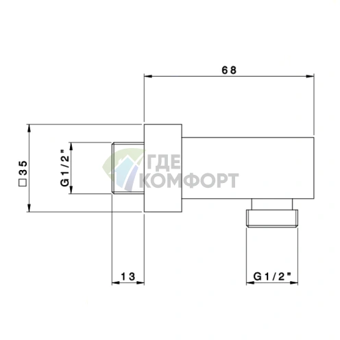 Смеситель для душа Nicolazzi с подключением гибкого шланга Antelao/Vincent/Margherita, хром (5691CR) - фото 2