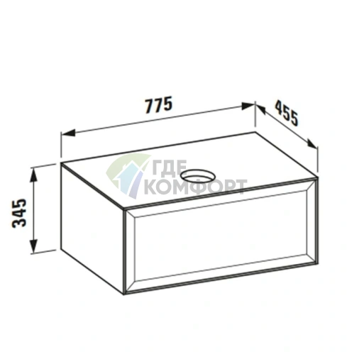 Подвесная тумба Laufen New Classic 780×450×350 мм с ящиком, серый (для раковин 812852, 812853) (4.0601.1.085.627.1) - фото 2