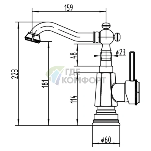 Смеситель Zorg Antic A 310U-BR для раковины — дизайнерский хром - фото 2