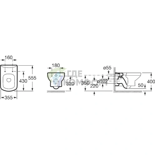 Комплект подвесного унитаза Roca Dama Senso с инсталляцией и системой двойного смыва - фото 8