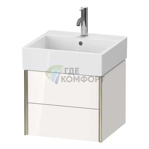 Подвесная тумба Duravit XViu с двумя ящиками, цвет белый глянцевый/champagne matt (XV43330B122) - фото 1