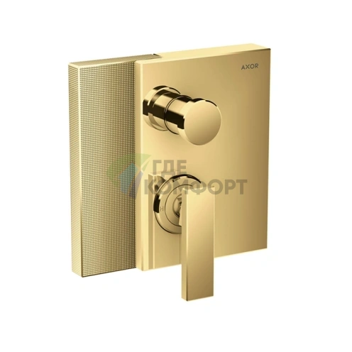 Смеситель для ванны AX Edge встраиваемый с защитой EN1717, алмазная огранка, полированное золото (46421990) - фото 1