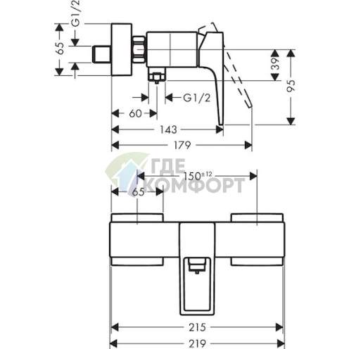 Смеситель для душа Hansgrohe Metropol 74560000 - фото 2