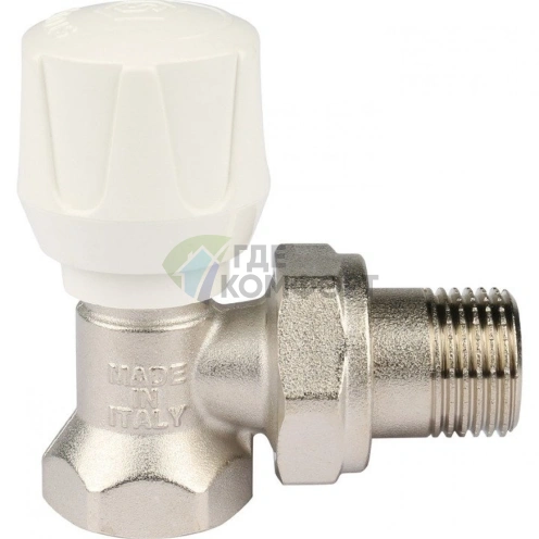 Stout угловой регулировочный вентиль 1/2 для воды, латунь, ручная настройка потока - фото 2