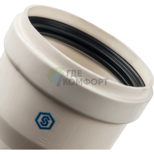 Элемент дымохода конденсационного Stout труба 2000 мм DN80 м/п PP-FE SCA-8080-002000 - фото 2