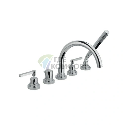 Смеситель для ванны Nicolazzi Mac Kinley 05 на 5 отверстий, двухвентильный, хром (2214CR29) - фото 1