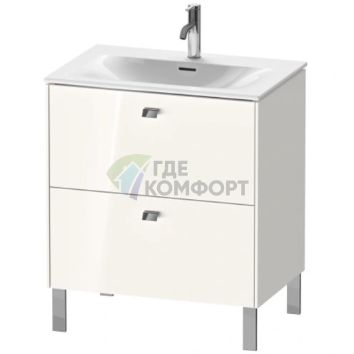 Тумба напольная под раковину Duravit Brioso с 2 ящиками, 685x720x479 мм, цвет White High Gloss (BR451102222) - фото 1