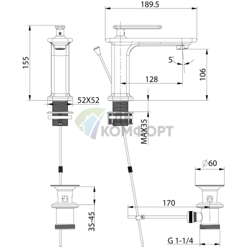 Смеситель для раковины Lemark Mista LM6406WG белый глянцевый - фото 4