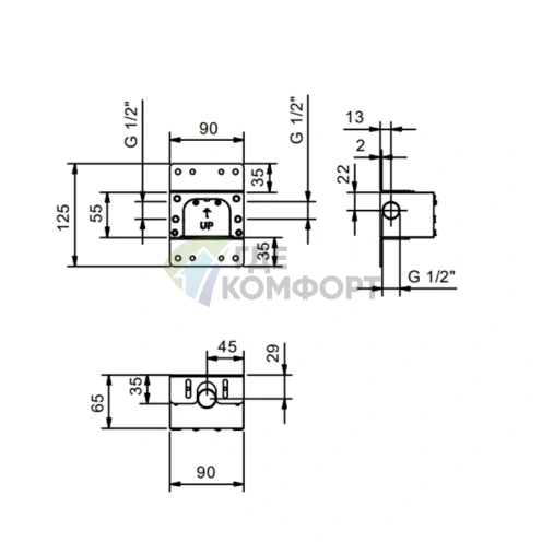 Встраиваемая панель для душа FANTINI ACQUAFIT: Насадка для верхнего монтажа (79 00 K031A) - фото 2
