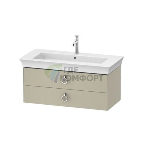 Тумба под раковину DURAVIT WHITE TULIP подвесная с двумя ящиками, цвет темно-серый глянцевый, 984x458x410 мм (WT43520H3H3) - фото 1