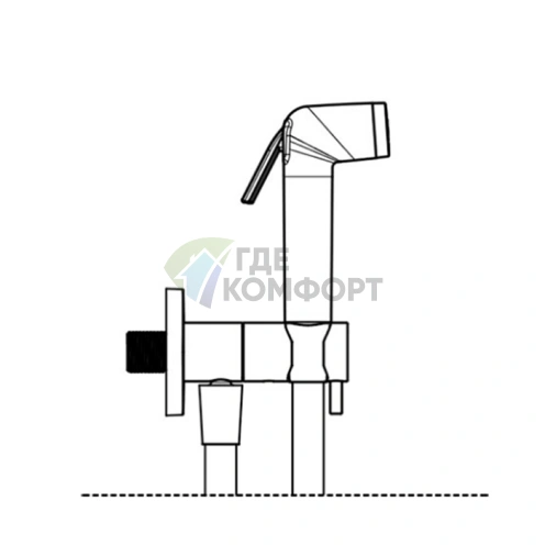 Гигиенический комплект Almar с подключением к холодной воде, черный матовый (E136003.MB) - фото 2