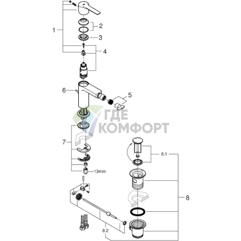 Смеситель для биде Grohe Lineare 33848DC1 - фото 3