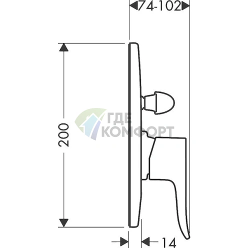 Смеситель для ванны/душа Hansgrohe Metris 31484000, 3-режимный - фото 2
