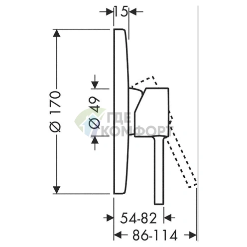 Смеситель для душа AX Starck — шлифованная медь (10616950) - фото 2