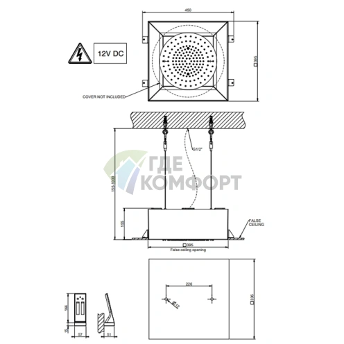 Накладная панель GESSI Minimali/Afilo 350 мм для встраивания в потолок (зеркальная сталь) (57018#238) - фото 2