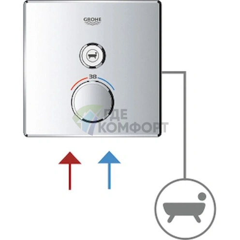 Цифровой термостат Grohe Grohtherm SmartControl для душа - фото 7