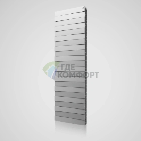 Радиатор биметаллический Royal Thermo Piano Forte Tower silver satin 22 секции - фото 8